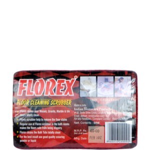 Florex Floor Cleaning Scrubber - 13.8 cm x 8.8 cm, 3 nos Pouch