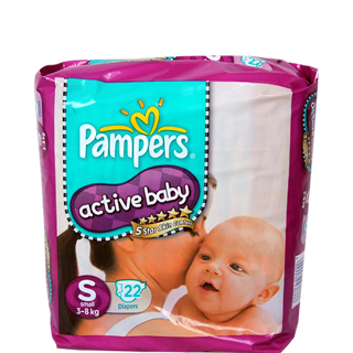  Pampers Active Baby Diapers - Small (3-8 kgs)