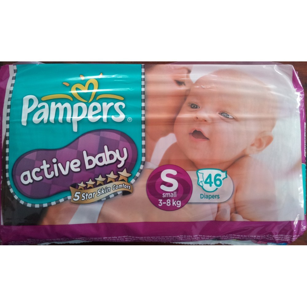 Pampers Active Baby Diapers - Small (3-8 kgs)