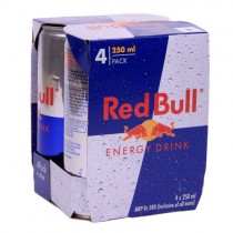 Red bull Energy Drink, 250 ml Carton ( Pack of 4 )