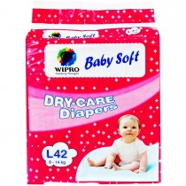 Wipro Baby Soft Dry Care Diapers - Large 8-14 kg
