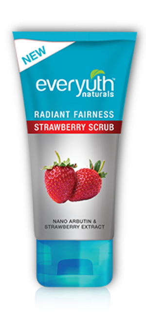 Everyuth Radiant Fairness Scrub - Strawberry 50 gm Pack